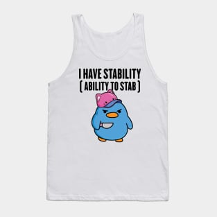 I Have Stability Ability To Stab Funny Cute Duck Tank Top